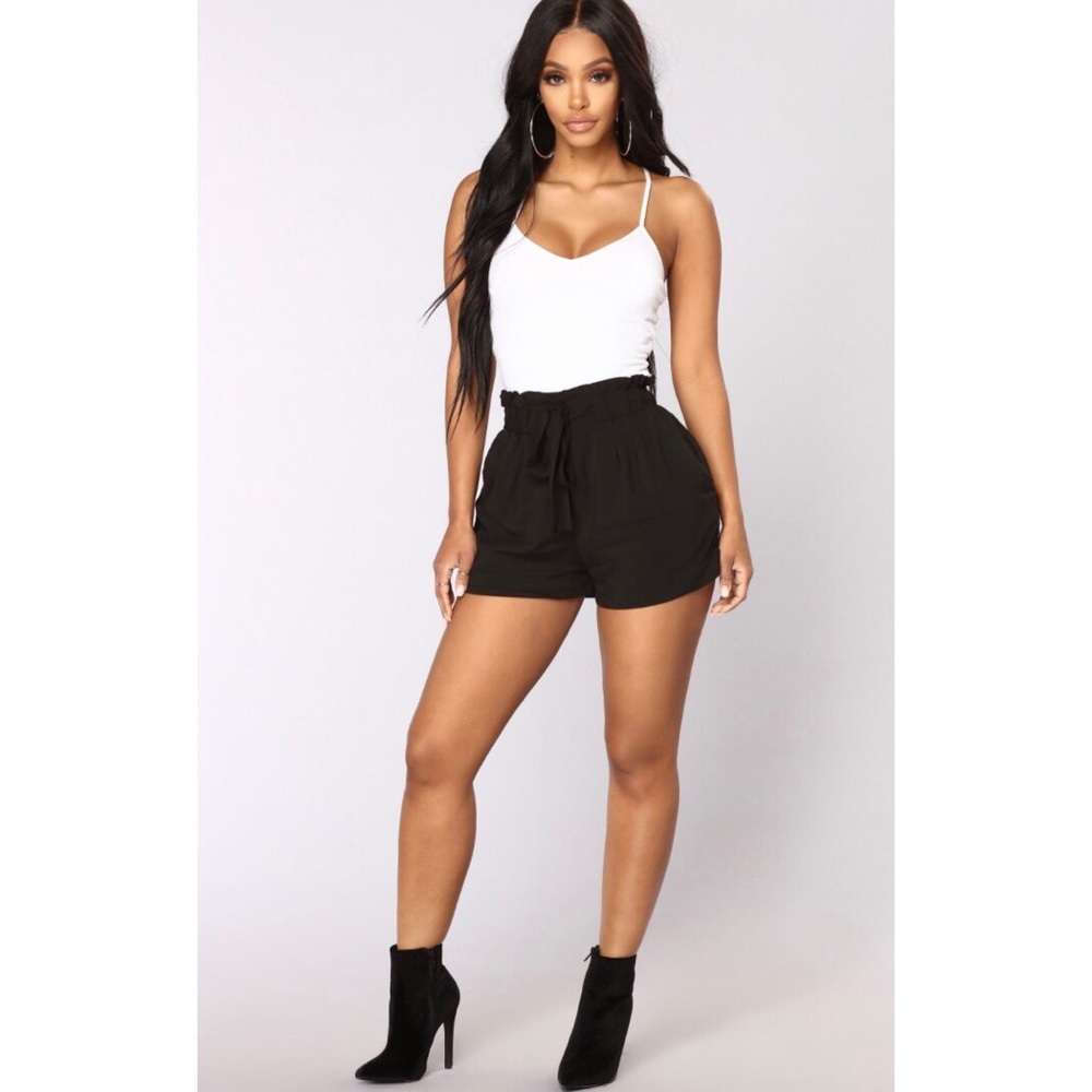 Fashion Nova High Waisted Paper Bag Style Shorts